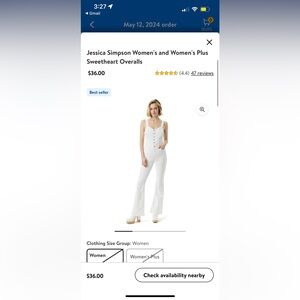 Jessica Simpson Women's Sweetheart Overalls